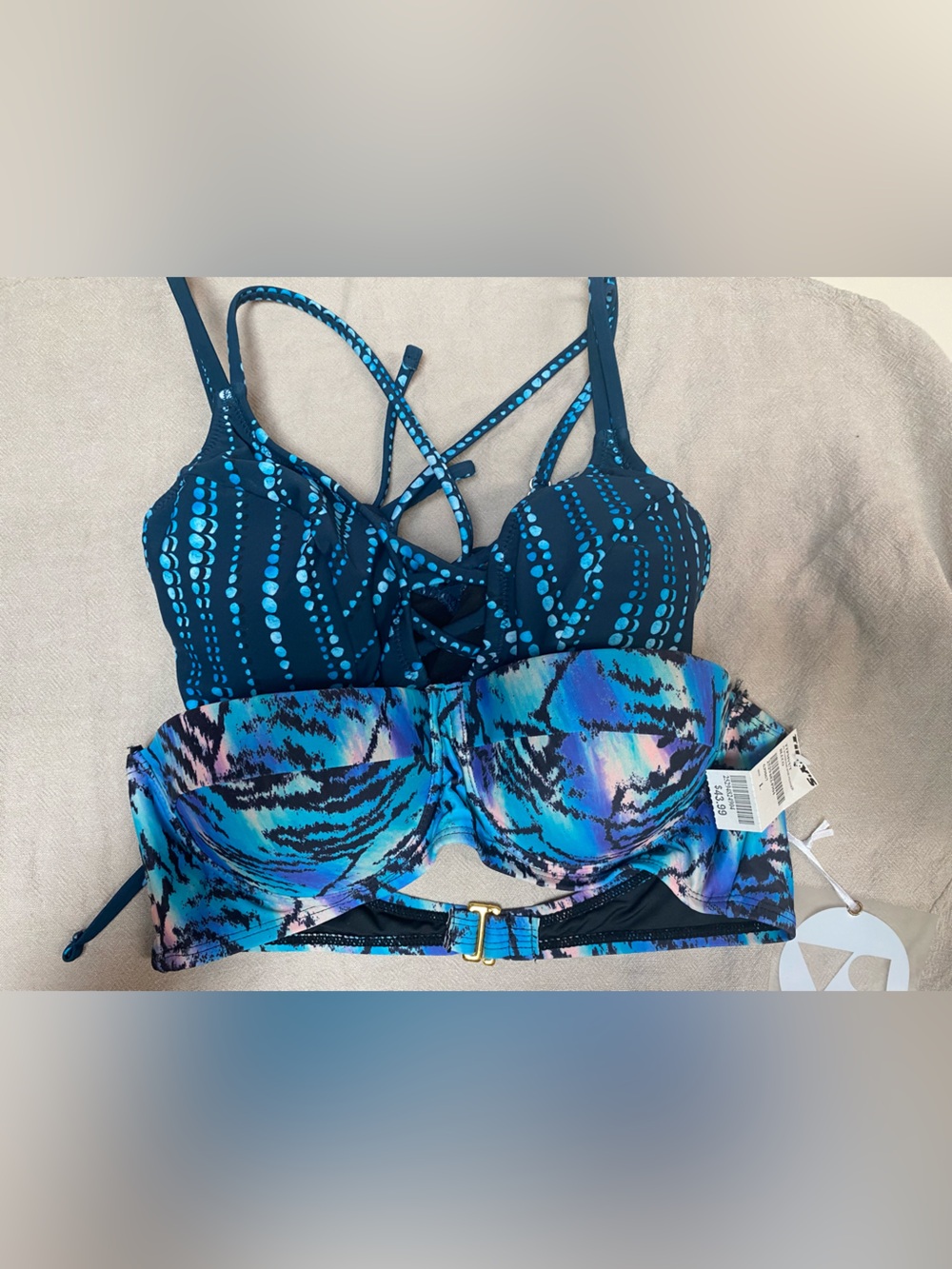 2 Bikini tops, NWT, Tilly’s and Cupshe M and L Brand New